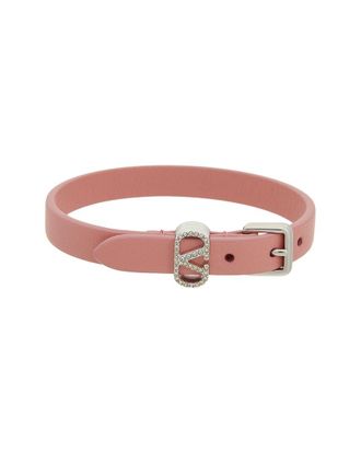 Valentino Ovalette Leather & Swarovski Bracelet