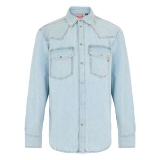 Diesel Denim Shirts, male, Blue, Size: S Jeans Shirt