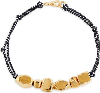 Plan C Stone Cord Necklace in Blue Gold at Nordstrom