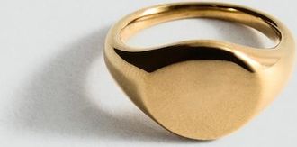 Mango Anello sigillo acciaio inossidabile oro - Donna - M - MANGO