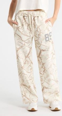 Vinyl Icons Tree Camo Fleece Pants in Marshmallow at Nordstrom Rack, Size X-Small