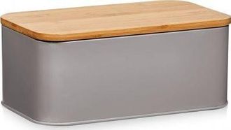 ZELLER Panera Contempor&aacute;nea Gris Con Tapa De Bamb&uacute;