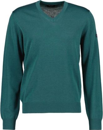 Maerz V-hals Pullover - Heren - Ronde hals truien - Groen - 3XL - Wol - Truien & Vesten