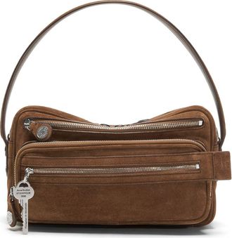 Acne Studios Camero Party Suede Shoulder Bag in Cognac Brown at Nordstrom