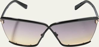 Tom Ford Elle 02 Acetate/Metal Butterfly Sunglasses