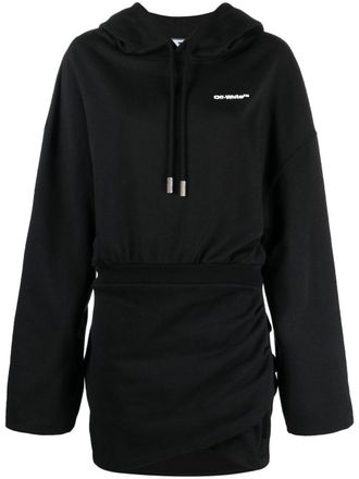 Off-white Hoodiejurk met geborduurd logo - Zwart