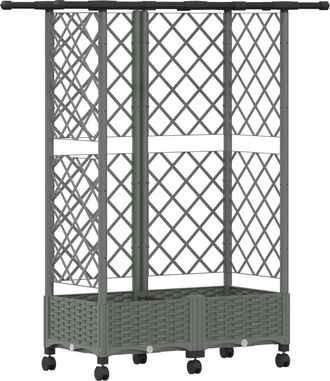 vidaXL Cama Elevada Con Trellis Y Techo Gris Claro 124 X 40 X 127 Cm Vidaxl