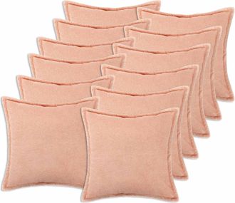 vidaXL Funda De Almohada 12 Pcs Houten Rosa 45 X 45 Cm Boucl&eacute; Vidaxl