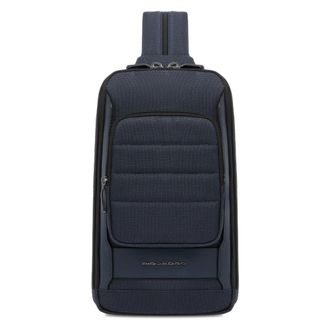 Piquadro Tassen, Heren, Blauw, ONE Size, Leer, Oberon Sling Bag voor i Pad mini