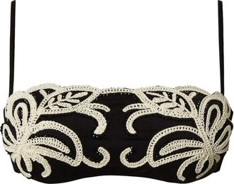 Twin-Set Top bikini con decorazione di strass - Nero