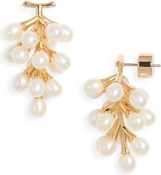 Kenneth Jay Lane Freshwater Pearl Cluster Earrings in Gold at Nordstrom