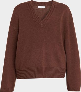 Majestic Filatures V-Neck Relaxed Merino Wool Sweater