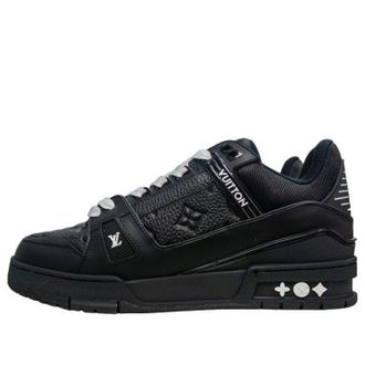 Louis Vuitton Trainer Sneakers Black Monogram 1AARER