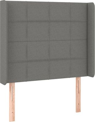 vidaXL Cabecero Con Led De Tela Gris Oscuro103x16x118/128 Cm Vidaxl