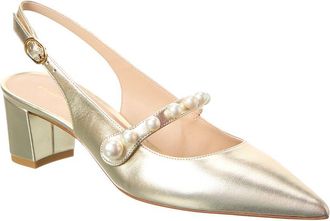 Stuart Weitzman Pia Mary Jane Leather Slingback Pump