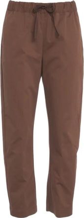 Semicouture Bruine Gabardine Cropped Broek - Dames - Straight fit broeken - Bruin - XS - Katoen - Broeken
