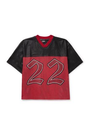 Amiri Oversized Perforated Printed Leather T-Shirt