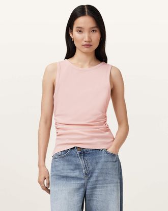 AllSaints Cotton Katarina Boat Neck Slim Fit Tank Top, Size: M