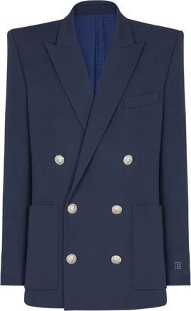 Balmain Blazer in grain de poudre - Blu