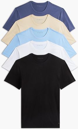 Tommy Hilfiger Mens Cotton Classics Crewneck Undershirt 5-Pack - Ivory - XL
