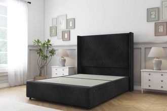 Sloomy Stratford Naples Divan Base 2 Drawers 54 Headboard & 12 Footboard in Black | Size: King
