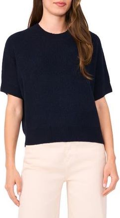 Halogen Short Sleeve Sweater in Navy Depths at Nordstrom Rack, Size X-Small