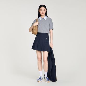 Sandro Detachable collar wool jumper