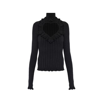 Balenciaga Ruffled Heart-cutout Sweater