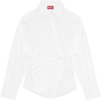 Diesel Womens/Ladies C-Siz-N2 Embossed Shirt (Bright White) - Size 3XS