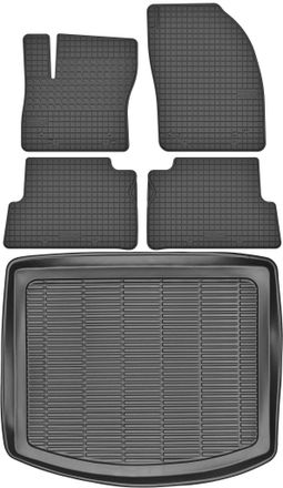 OEM Juego De Alfombrillas De Goma Para Coche Y Alfombrilla Para Maletero Para Ford Kuga Ii Suv (2013-2019)