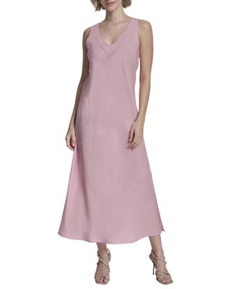 DKNY V-Neck Panel Linen Dress