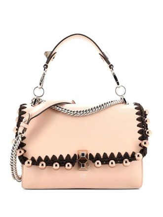 Fendi Kan I Bag Beaded Whipstitch Leather Medium satchel - Rosa