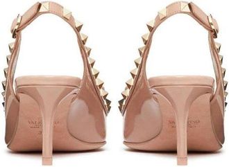 Valentino Garavani Womens Leather Slingback Heel Beige