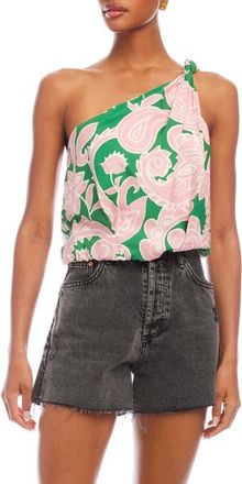 Fifteen Twenty Vanita One Shoulder Sleeveless Top in Paisley at Nordstrom, Size Small