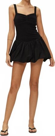 Elodie Ana Bubble Hem Mini Dress In Black