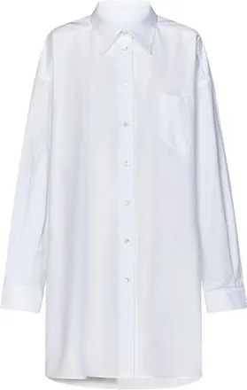 Maison Margiela White Cotton Dress Womens Shirt