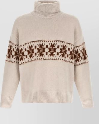 Kiton wool geometric-jacquard high-neck jumper
