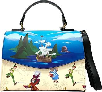 Loungefly Womens Captain Hook Skull Peter Pan Crossbody Bag In Multi