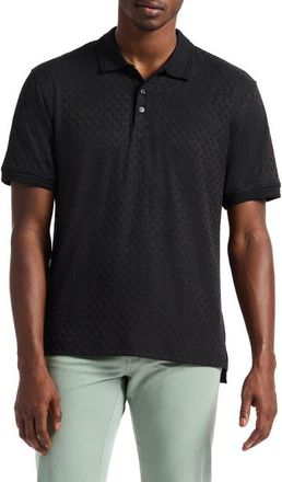 Robert Graham Elias Basket Weave Polo in Black at Nordstrom, Size Xxx-Large