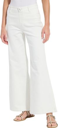 Lyss&eacute; Iris Flat Front Wide Leg Jeans in Ecru White at Nordstrom, Size X-Small