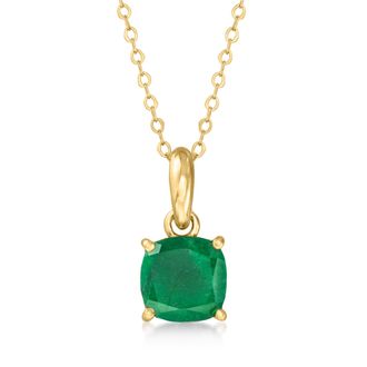 Canaria Canaria Emerald Pendant Necklace in 10kt Yellow Gold