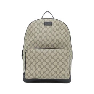 Gucci Beige Black Gg Supreme Backpack (Pre-Owned)