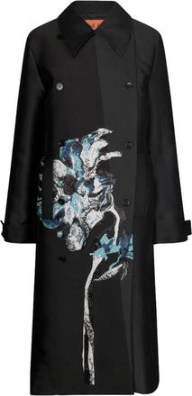 Stine Goya Elegante Jacquard Winterjas - Dames - Trenchcoats - Zwart - S - Polyester - Jassen