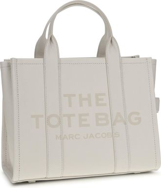 Marc Jacobs Womens The Medium Tote Handbag Cotton-Silver Calf Leather Bos Taurus Handbags Cotton/silver Hand Bags