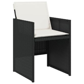 vidaXL Vidaxl - Sillas De Jard&iacute;n Con Cojines 4 Unidades Rat&aacute;n Sint&eacute;tico Negro
