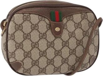 Gucci Pre-owned Cross Body Bags, female, Beige, Size: ONE SIZE Pre-owned Canvas Cross Body Bag