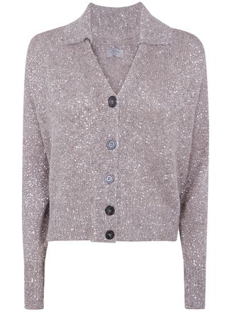 D.exterior D. EXTERIOR Cropped Cardigan Soft Alpaca Crystals