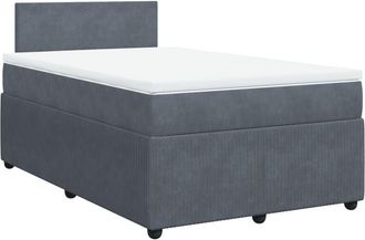 vidaXL Cama Box Spring Con Colch&oacute;n Terciopelo Gris Oscuro 120x190 Cm Vidaxl