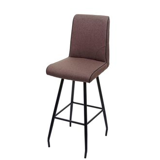 Hhg Hhg - Nunca Usado] Taburete De Bar 944, Silla De Bar Taburete De Mostrador, Reposapi&eacute;s Acero Tela/textil, Marr&oacute;n