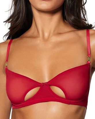 Kiki De Montparnasse Brienne Balconette Bra in Red at Nordstrom, Size 32Dd